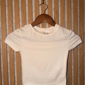 H&M Cream Short Sleeve Kids Tee